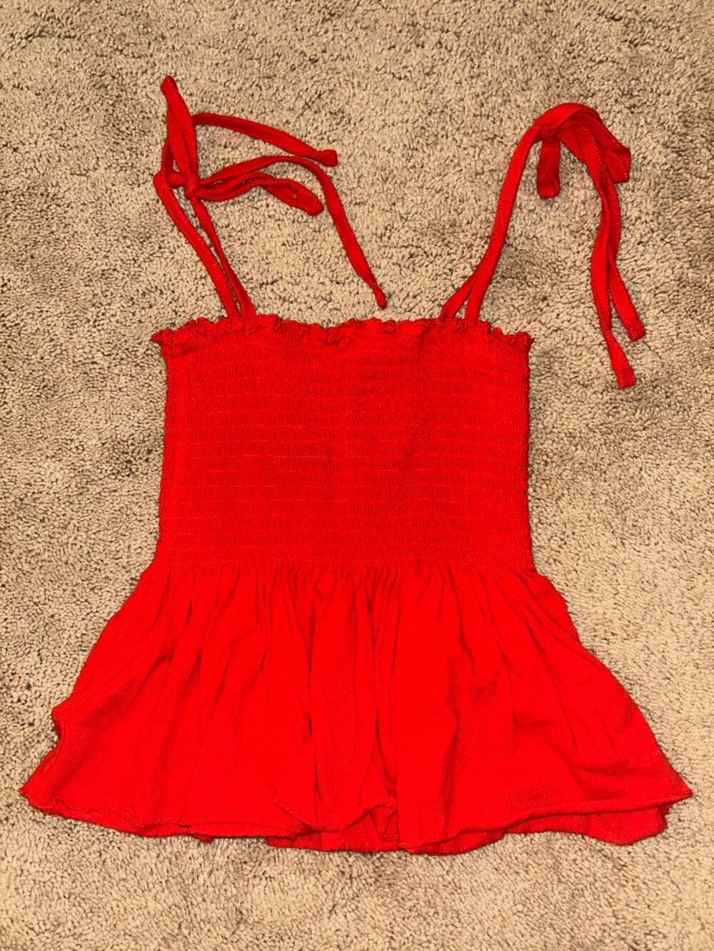 Forever 21 Red Tube Top with Adjustable Tie Straps